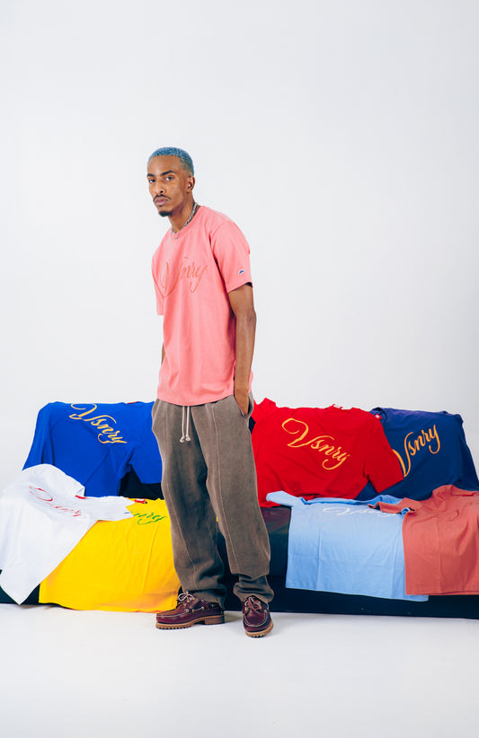 SCRIPT TEE BLUSH PINK