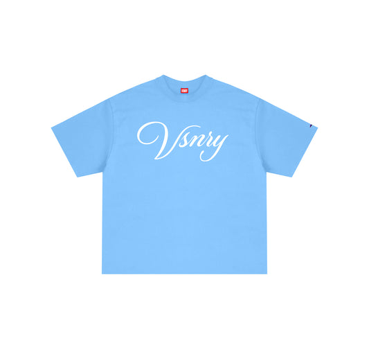 SCRIPT TEE POW BLUE