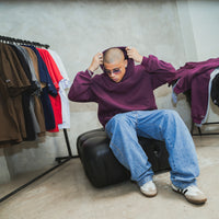 BOXY FIT HOODIE (burgundy)