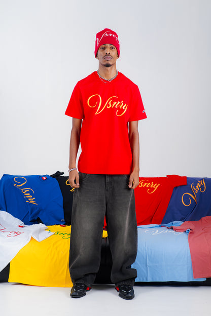 SCRIPT TEE CHILI RED