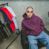 BOXY FIT HOODIE (burgundy)