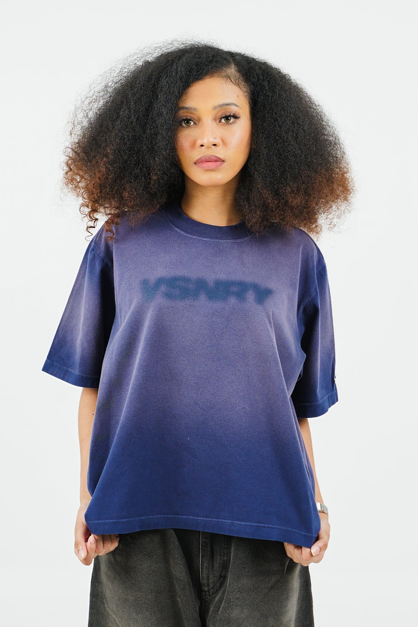 BLURRED TEE NAVY BLUE