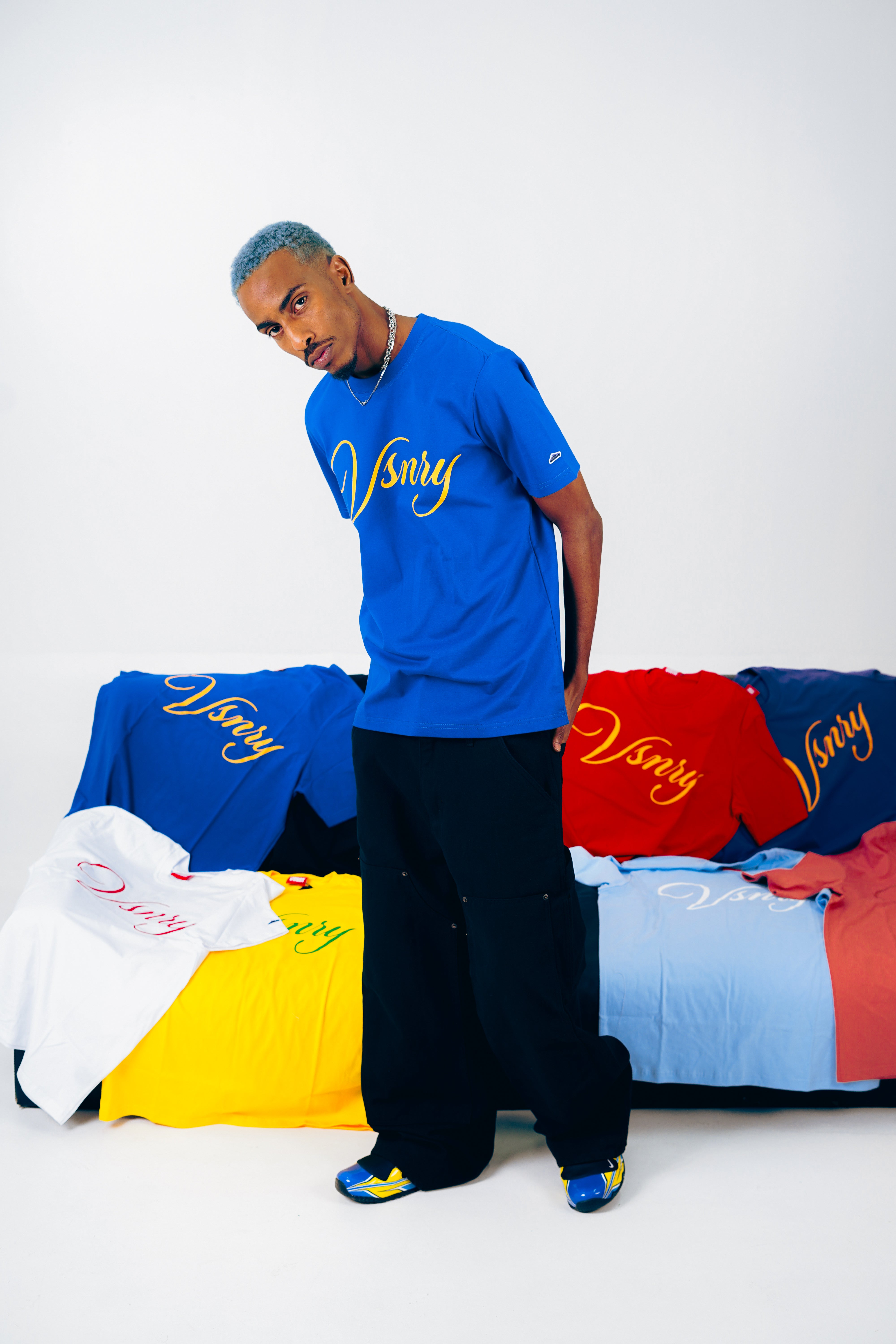 SCRIPT TEE ROYAL BLUE