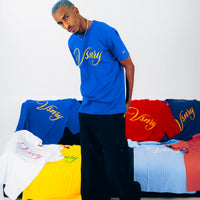 SCRIPT TEE ROYAL BLUE