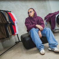 BOXY FIT HOODIE (burgundy)