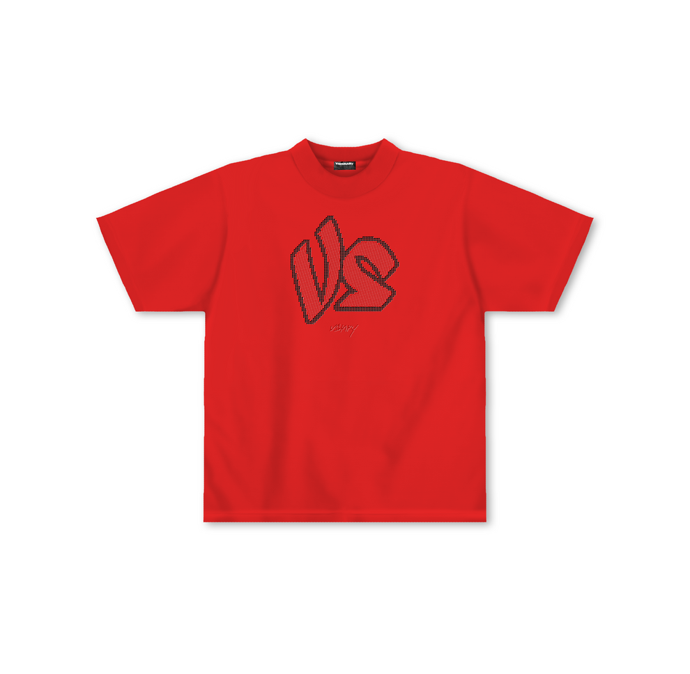 Vs Rinestone VS RHINESTONE TEE (RED) – VISIONARY