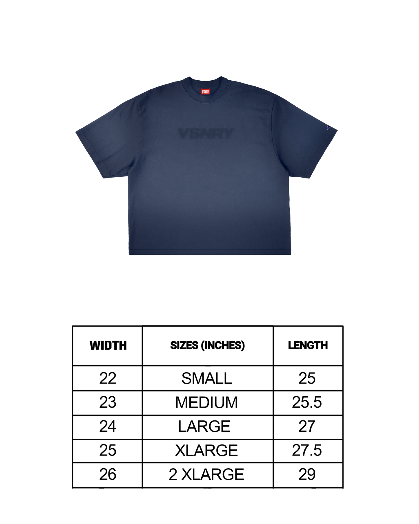 BLURRED TEE NAVY BLUE