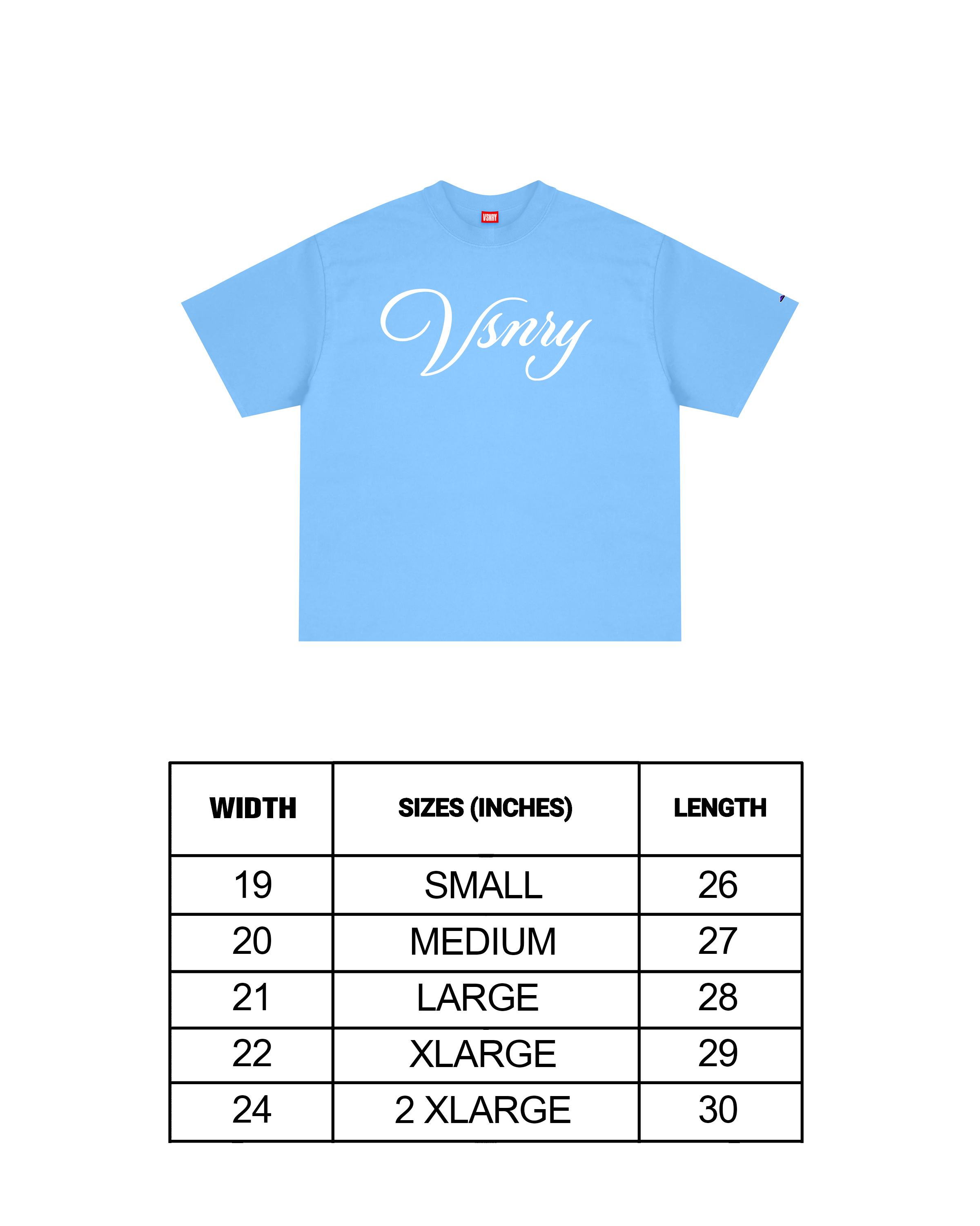 SCRIPT TEE POW BLUE