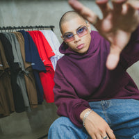 BOXY FIT HOODIE (burgundy)