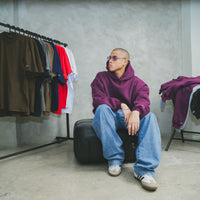 BOXY FIT HOODIE (burgundy)